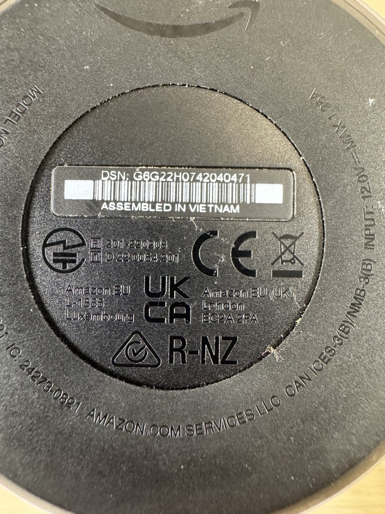 Amazon Echo Dot 5th Generation Smart Speaker Color Black. No Wall Adapter