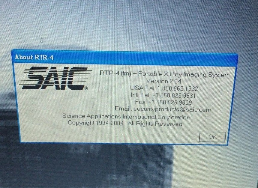 SAIC RTR4 Portable Digital X-Ray Wired Imaging System Laptop PC Image Controller