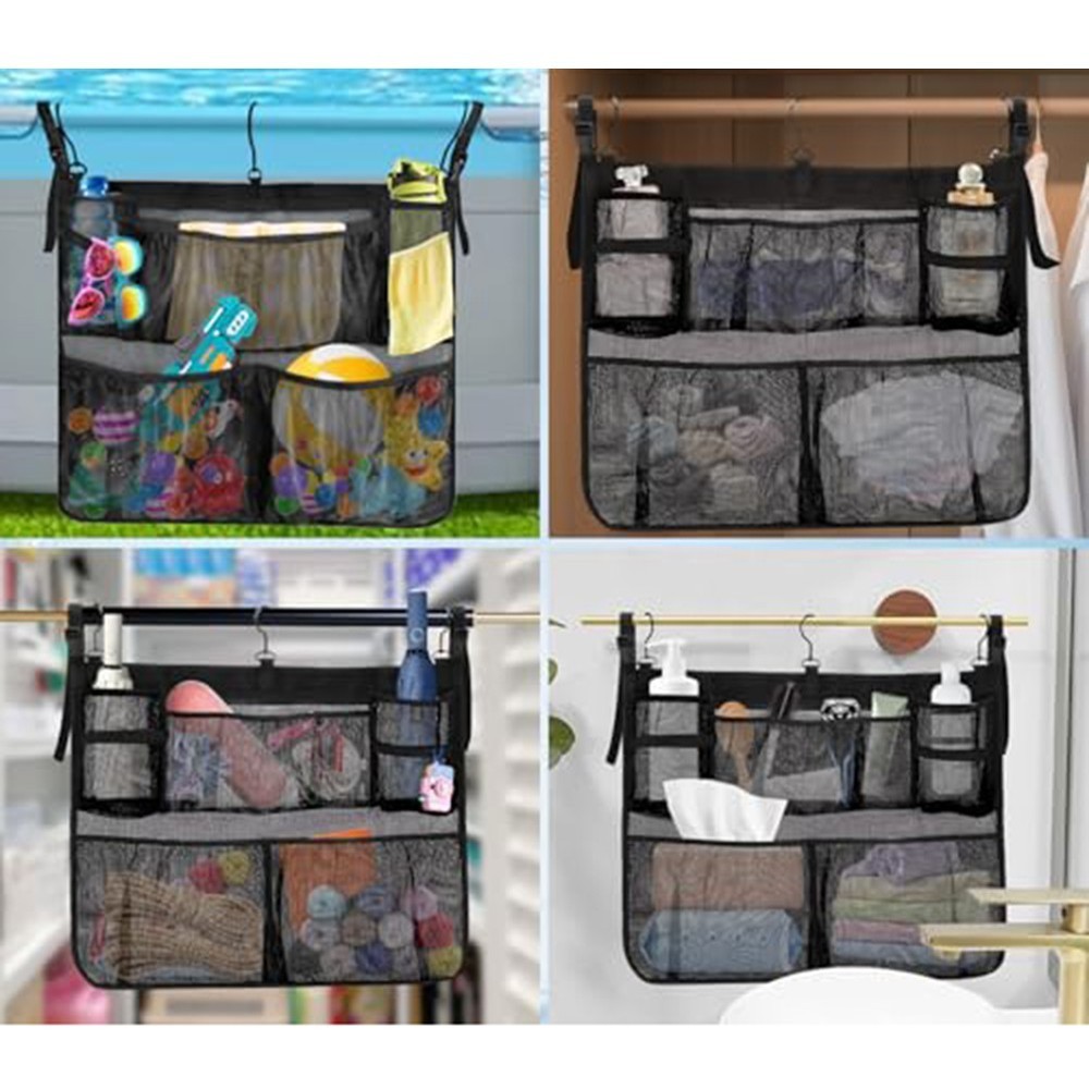 Efficient Pool Storage Bag with Adjustable Hooks for Easy Installation