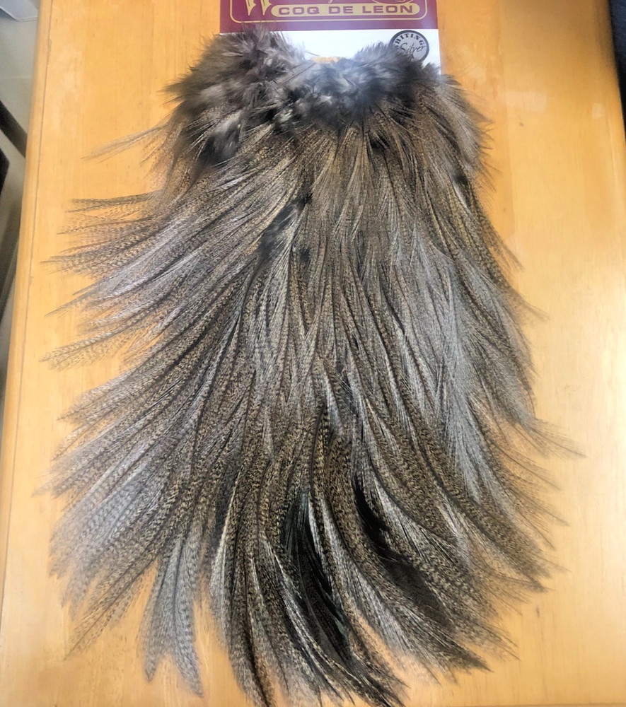 COQ DE LEON SADDLE FEATHERS - Medium Pardo - 12 Per Pack -- NEW!