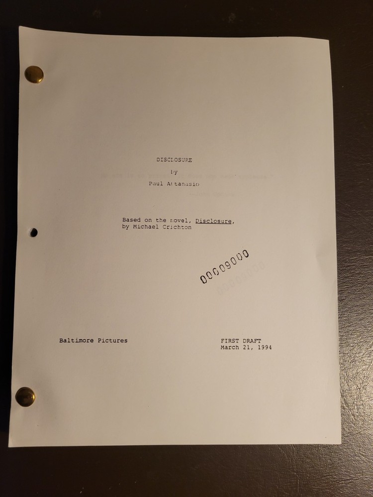 Disclosure (1994) Screenplay - Paul Attanasio / Michael Crichton Draft