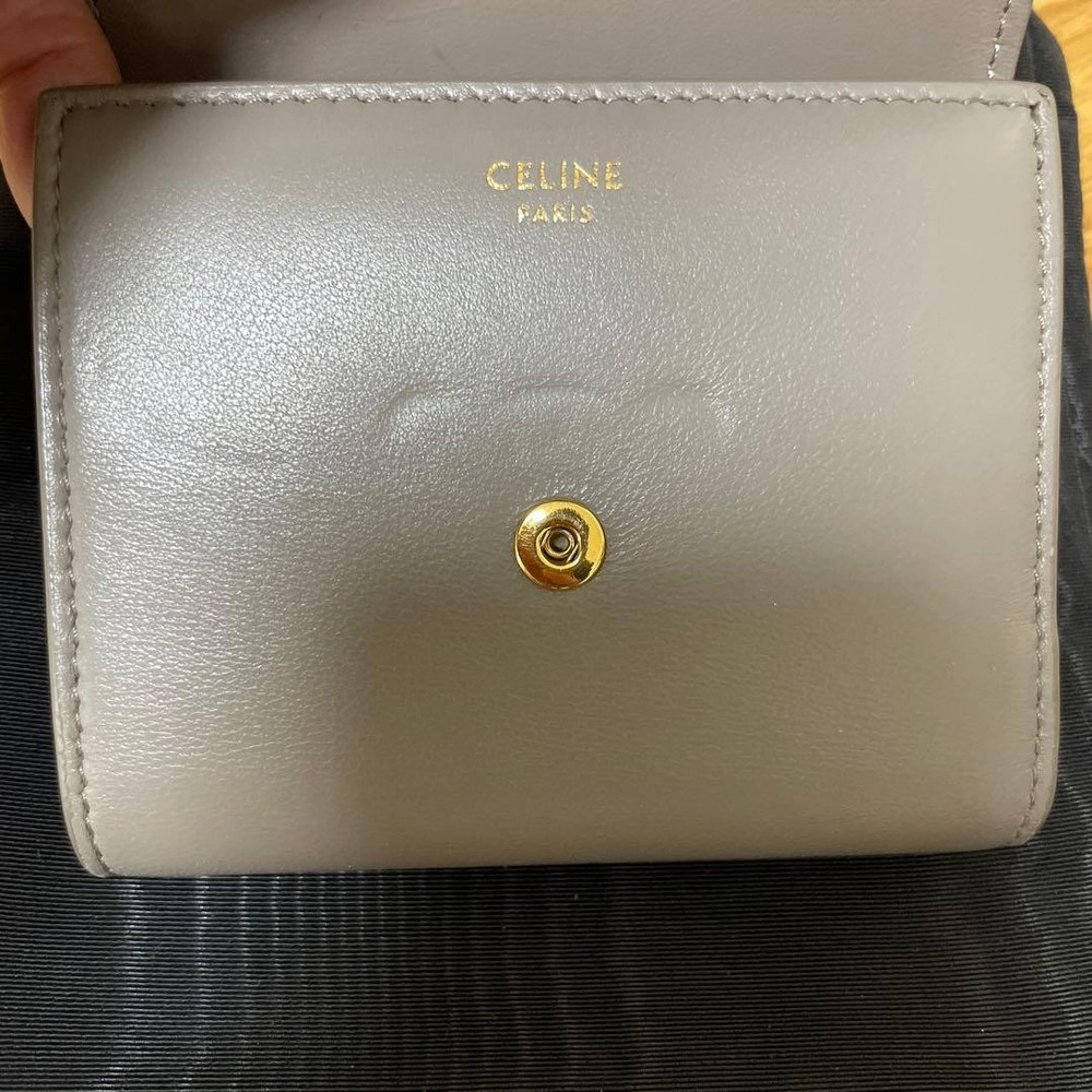 CELINE Gray Tri fold Wallet From Japan
