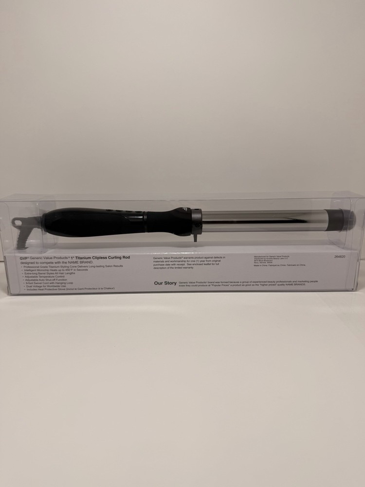 GVP Ionic 1" Titanium Clipless Curling Rod/Iron (SEALED item-brand new)