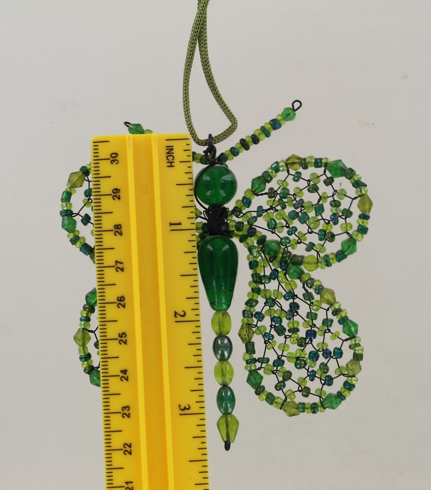 Green Beaded Butterfly Ornament
