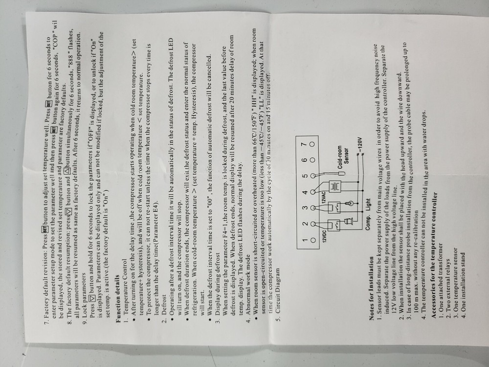 NEW Cooltech SF-102S Temperature controller Refrigerator thermostat