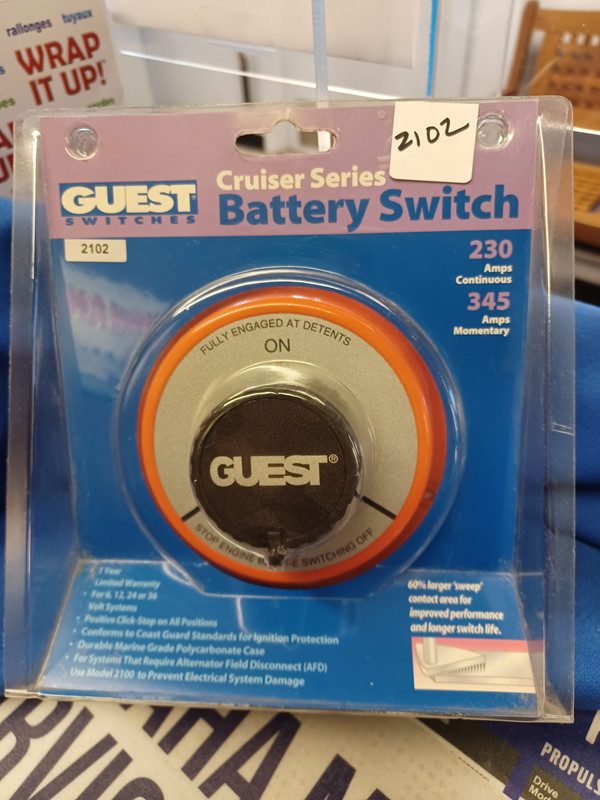 NEW GUEST # 2102 BATTERY ON / OFF SWITCH W/O AFD MARINE DEALER SELLING