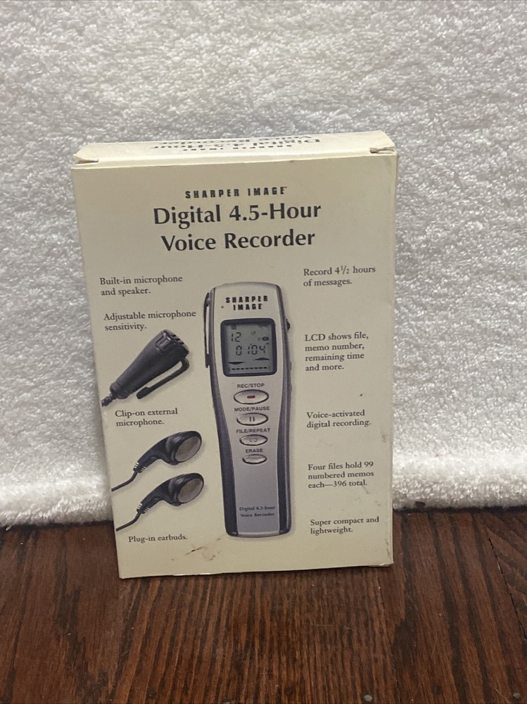 Sharper Image Digital 4.5 Hour Voice Recorder CX600 NIB