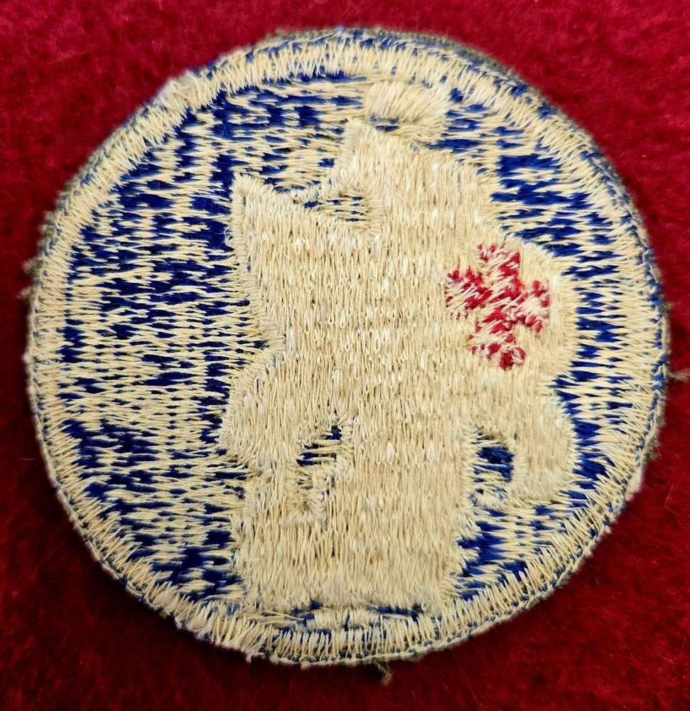 Original WW2 US Army Caribbean Defense Command Cut Edge White Back Patch