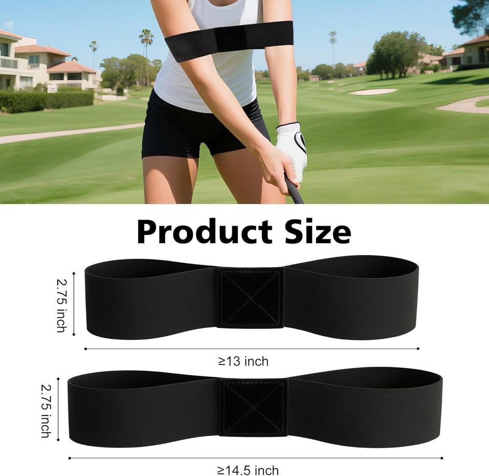 Compact 2-Pack Golf Swing Training Arm Bands - Eliminate Flaws & Improve Rhythm