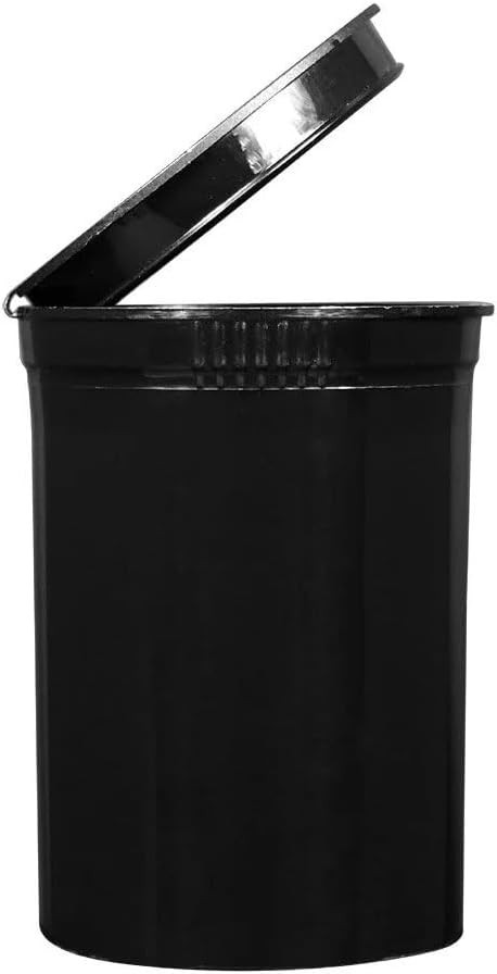 100PC | 30 Dram Child Resistant Pop Top Vial Container (Black)