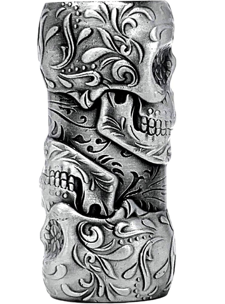 Leaf Skull Design Lighter Sleeve case Metal Lighter Case Fits BIC lighter