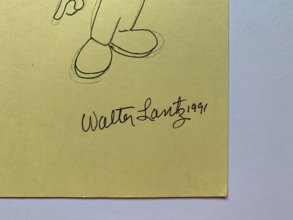 ANDY PANDA sketch & signature by creator WALTER LANTZ, with COA