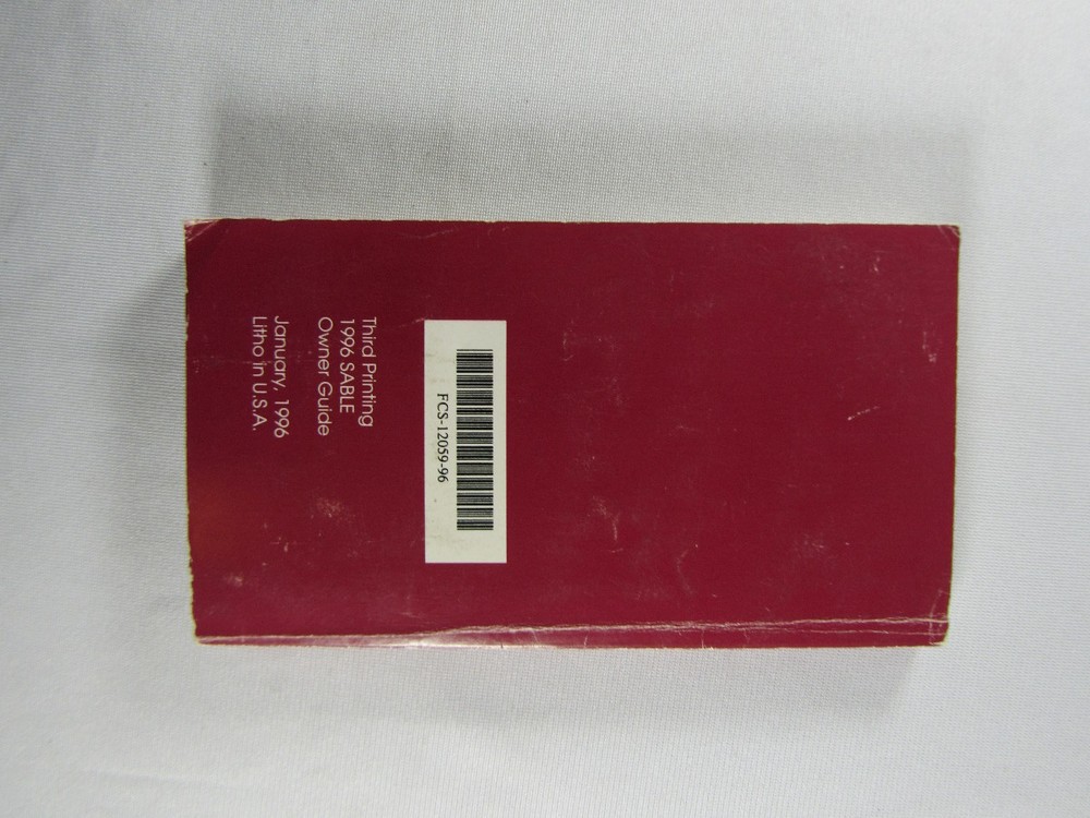 1996 Mercury Sable Owners Manual