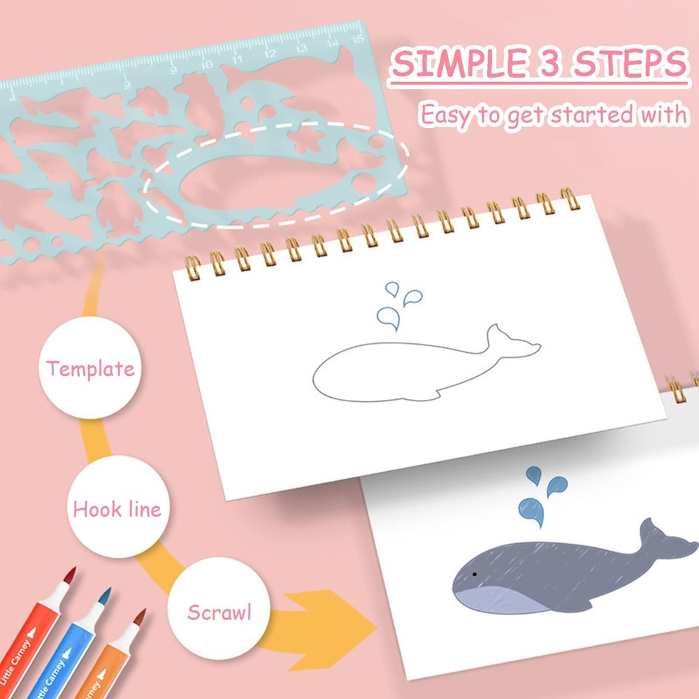 4 Multifunctional rulers with Various Cute Patterns, Creative Student Station...