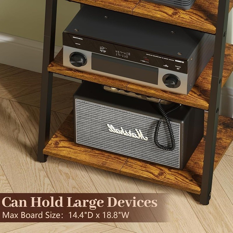 Durable Audio Visual Stand Adjustable Media Shelf Storage Console Equipment New