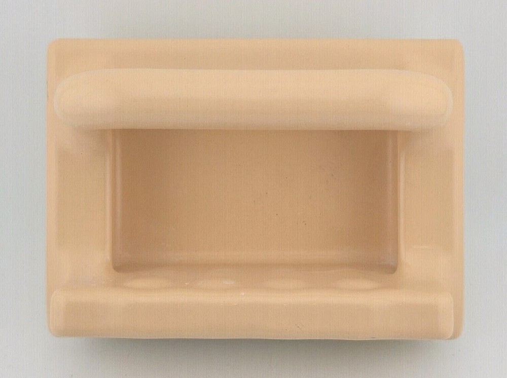 Vintage Peach Ceramic Tile Mountable Soap Dish Pull Bar MCM