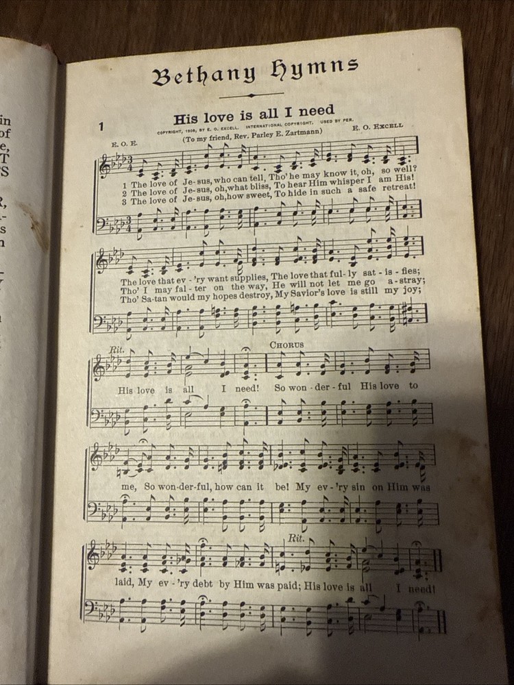 Bethany Hymns, Antique Hardback .