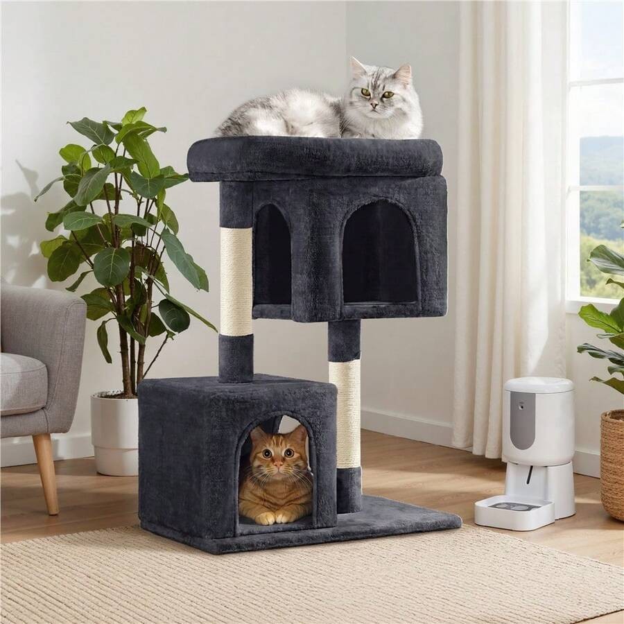 Butterslay Modern Cat Tower Cat Tree Scratching Posts Small Medium Cats