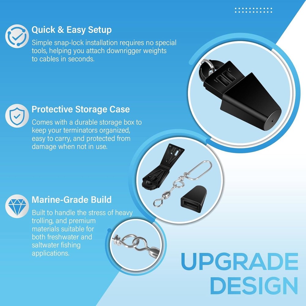 For Downrigger, Reduce Shock 2-Pack 2250141 Line Terminator Downrigger Accessory