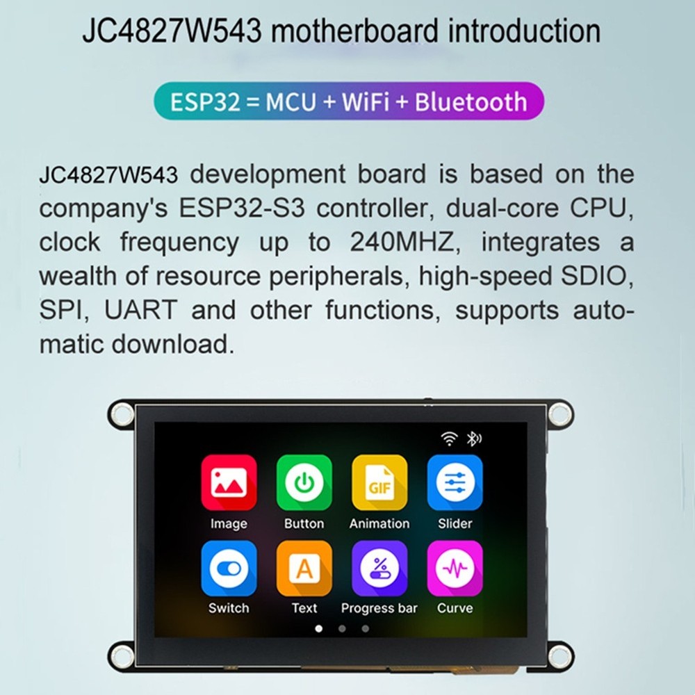 - LCD Display IPS Capacitive 8M PSRAM WIFI Bluetooth Development4635