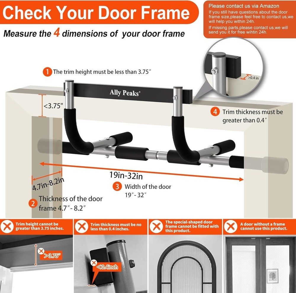 Doorway Chin Up Pull Up Bar Multi-Function Home Gym