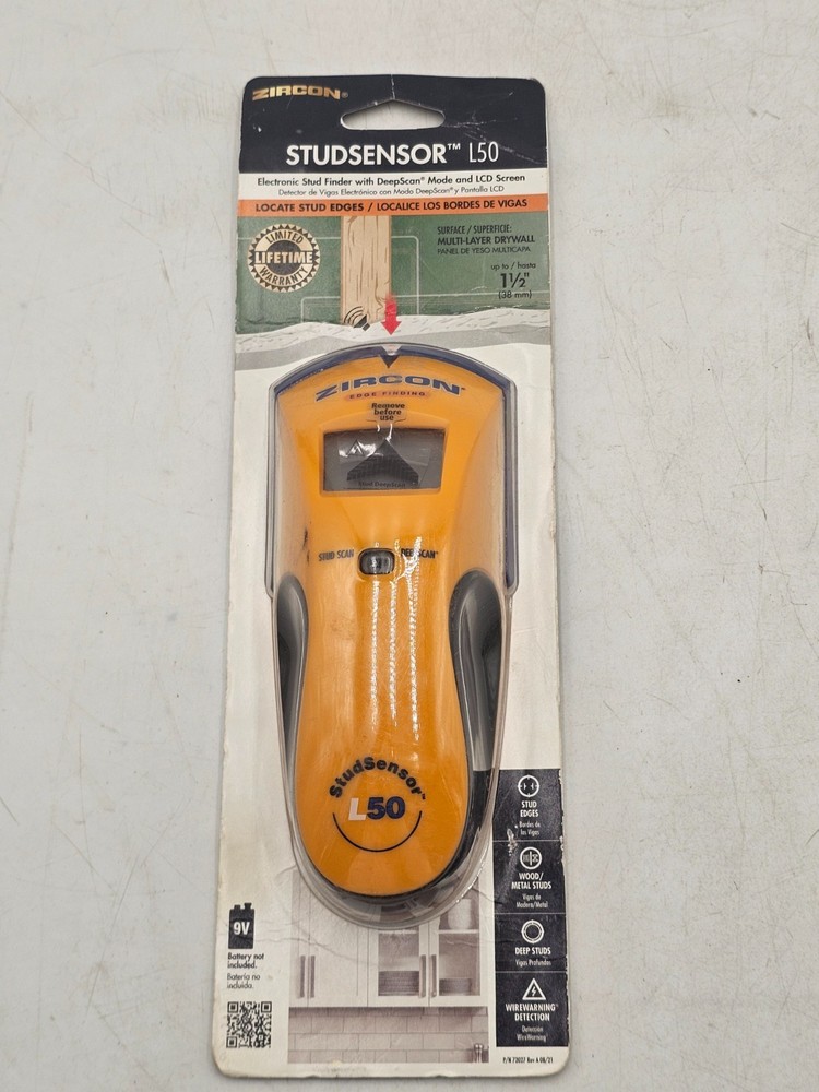 Zircon L50 Edge Finding StudSensor Deep Scanning Stud Finder-NEW