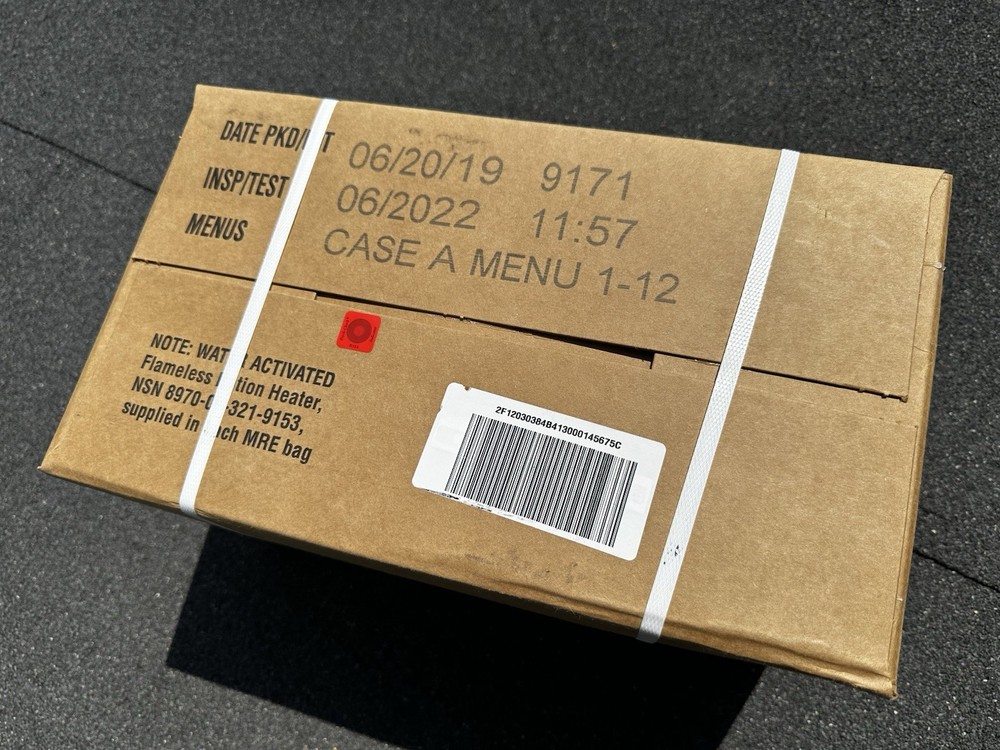 MRE A or B Case - Meal, Ready to Eat - Case of 12 Meals (Insp.2022)