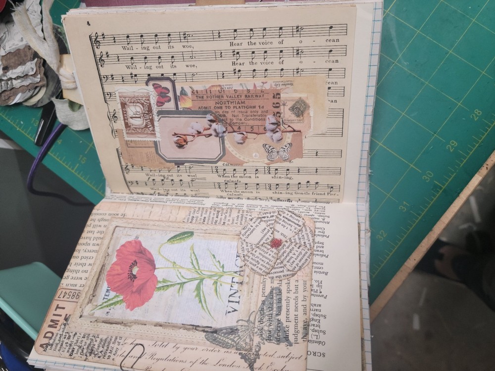 Floral Handmade Junk Journal Include Several Vintage Items