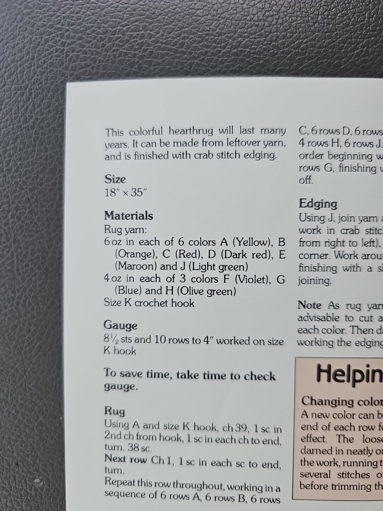 Marshall Cavendish Striped Heartrug Crochet Pattern