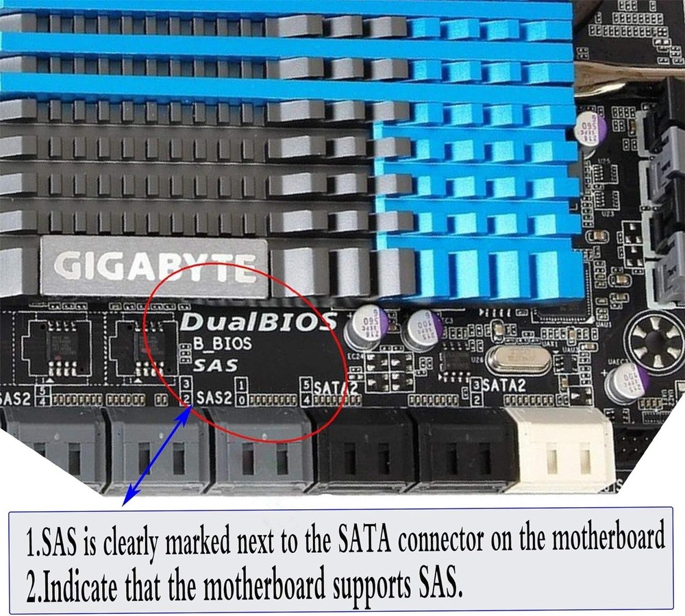 Universal SAS Adapter - Connect SAS HDD to SATA Controller - 5Gbps - 22 - 1Pack