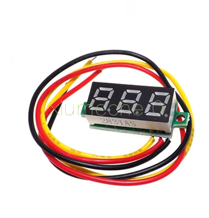 0.28" DC 0-100V / 2.5-30V 2/3-Wire Voltmeter LED Display Voltage Panel Meter K9