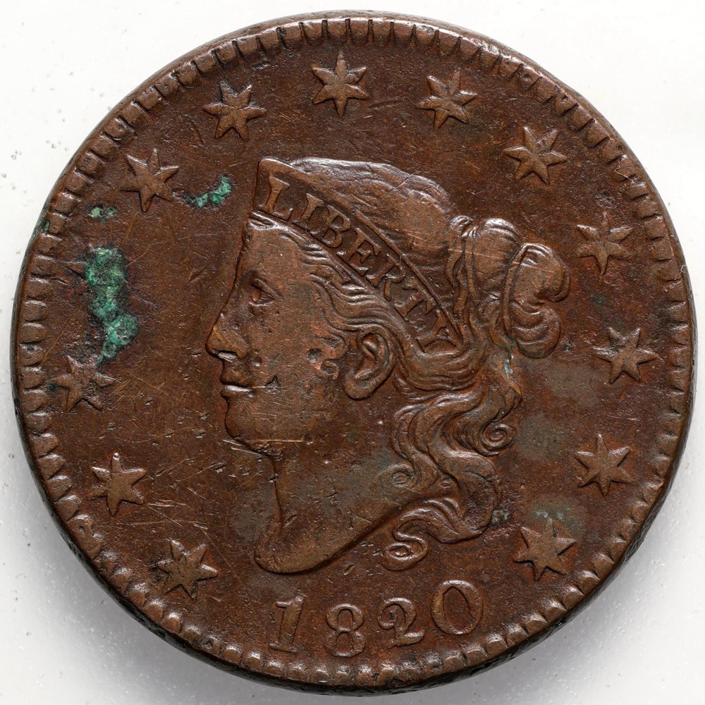 1820/19 Coronet Head Large Cent, N-1