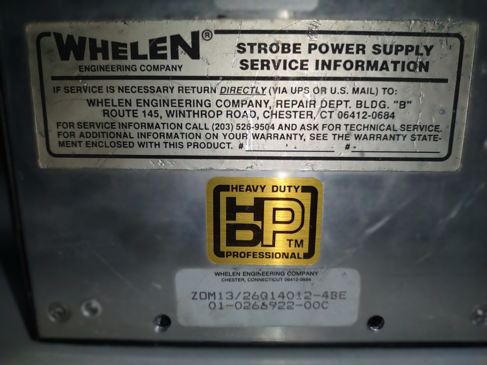 Whelen Strobe Power Supply 