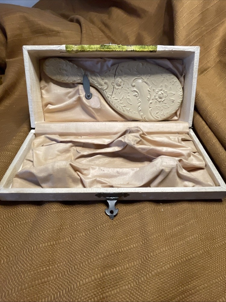 Antique Victorian Vanity Set Box With Mirror