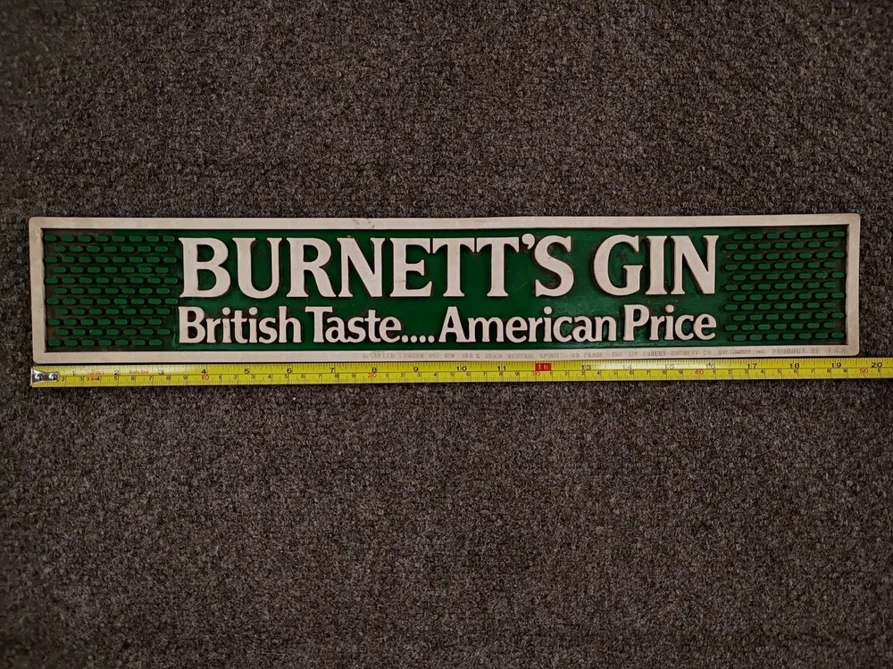 Vtg Burnett's Gin Bar Rail Mat