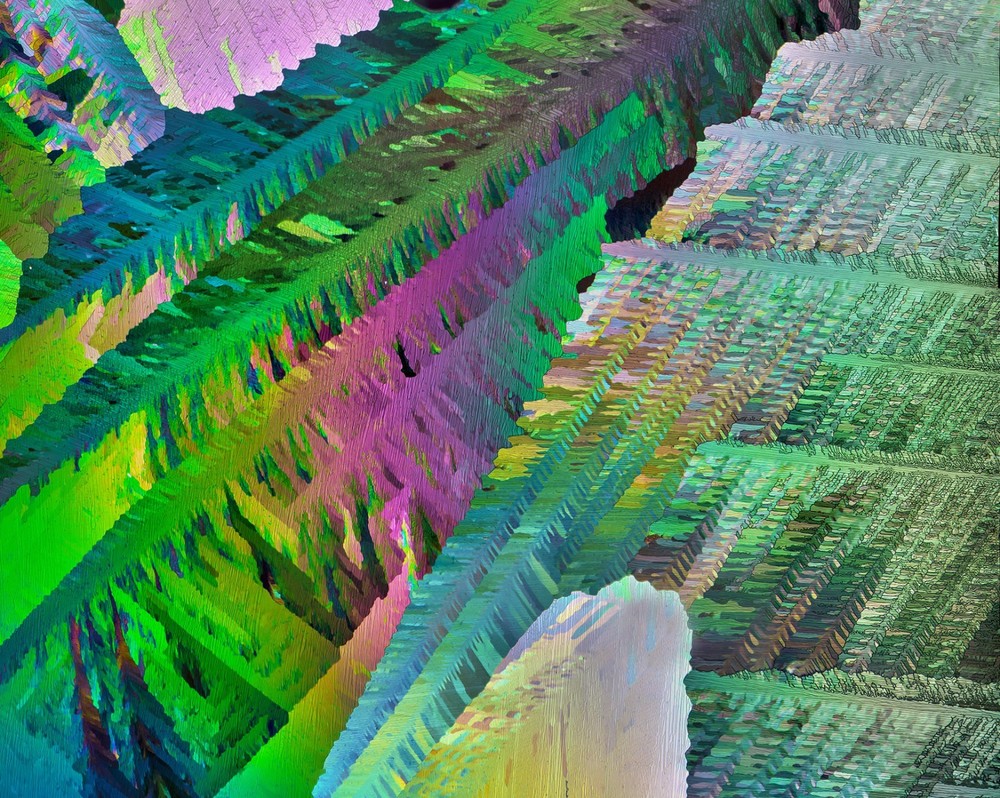 Microscope slide for polarized light, Caffeine