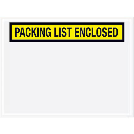 Packing List Envelopes, Yellow, Pk1000, Pl441