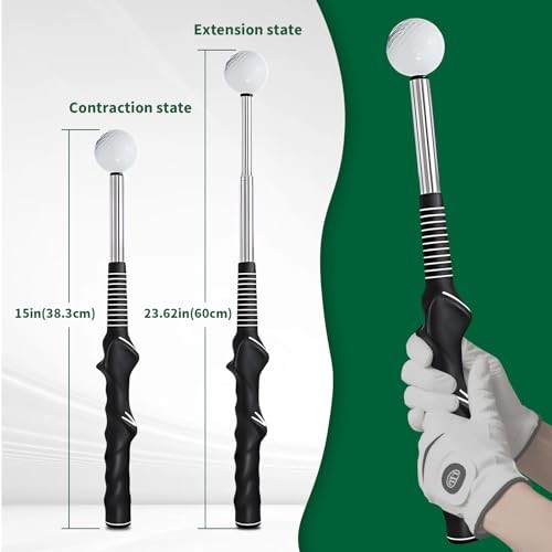 Retractable Golf Swing Trainer with Arm Band,Training Aid for Smooth Swing