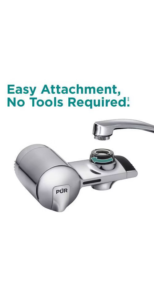 PUR Filtration PLUS Faucet Horizontal Mount Water Filtration System Chrome
