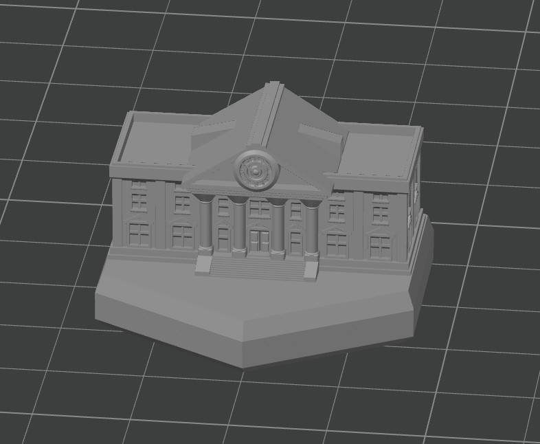 Mayor's Office Clock Tower (single hex)-Wargame Terrain Compatible W/Battletech