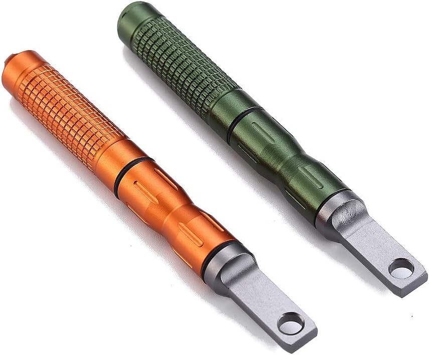 2PCS Compact Fire Starter with Scraper Striker, Replaceable Threaded Ferro Rod F