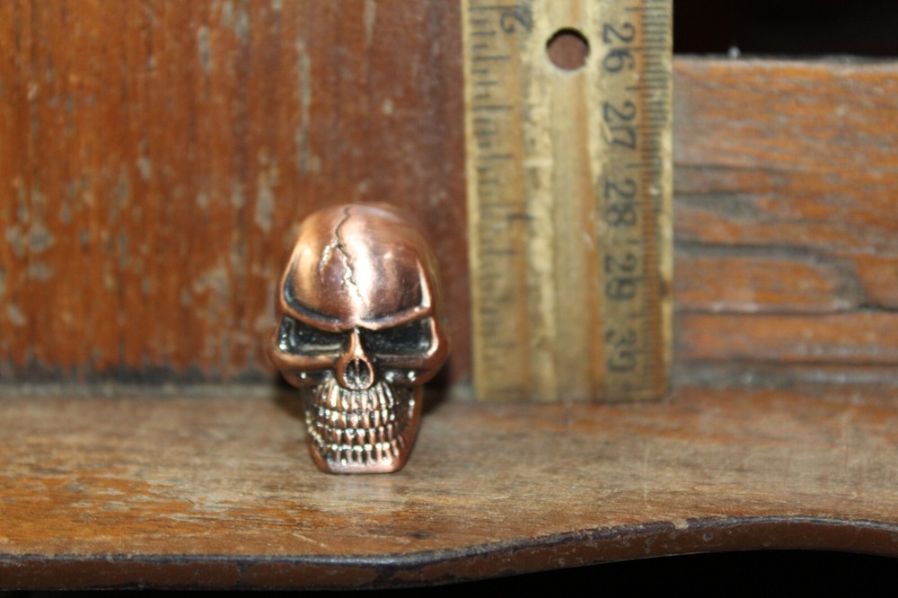 Diecast Metal Skull Bead Copper Finish