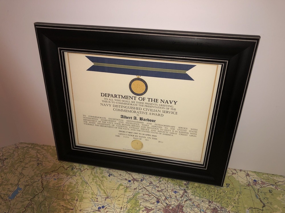 NAVY DISTINGUISHED CIVILIAN SERVICE COMMEMORATIVE AWARD CERTIFICATE ~ Type-1