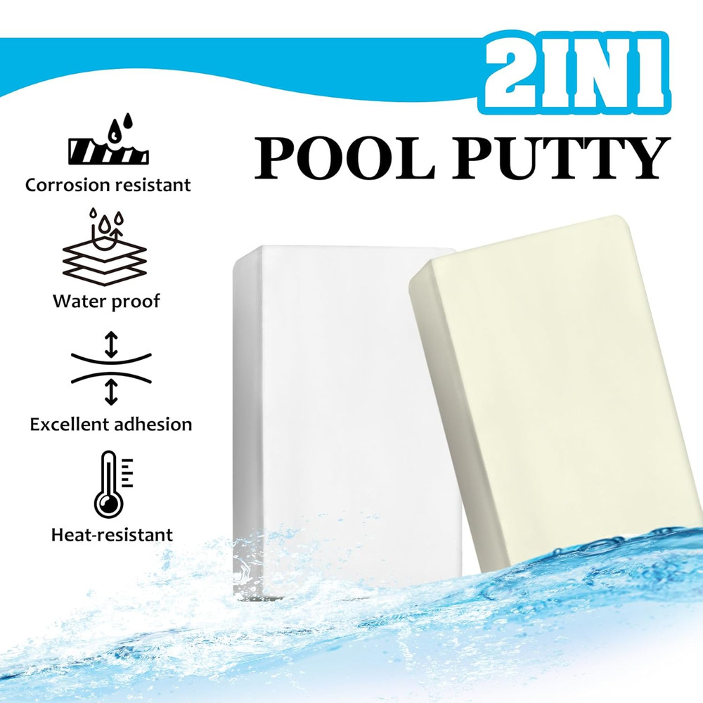 Pool Putty - 2 Part Epoxy Pool Putty for Leaks Underwater or Above, 10Oz Pool Le