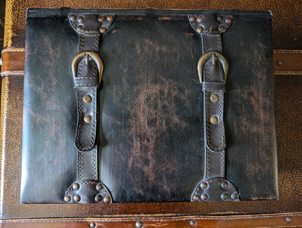 English Brown Leather Tudor Book Box