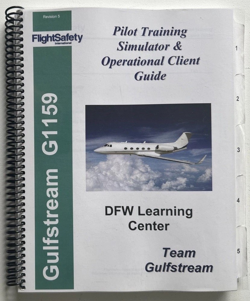 Gulfstream G-1159 Pilot Training Simulator & Operational Client Guide*EXCELLENT*