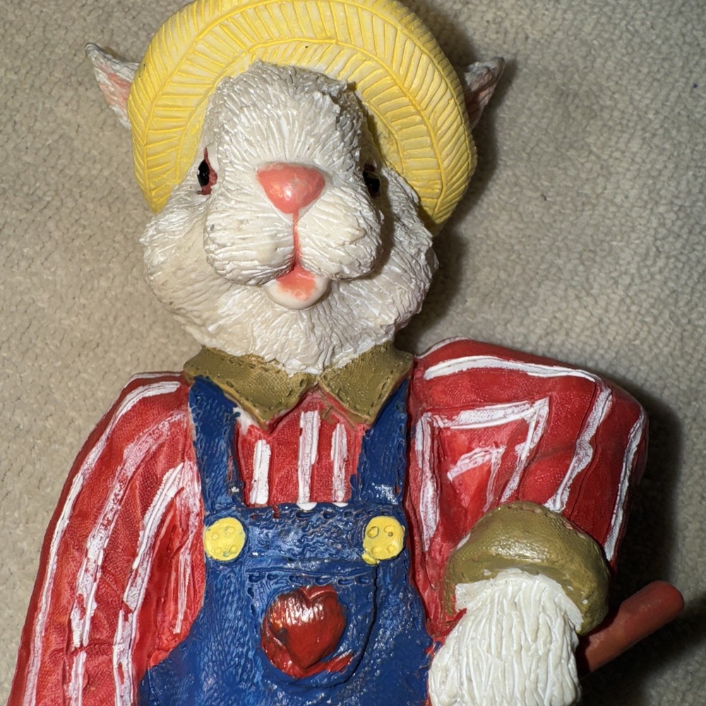 Charming Easter Bunny Rabbit Figurines Set of 2-8" Tall