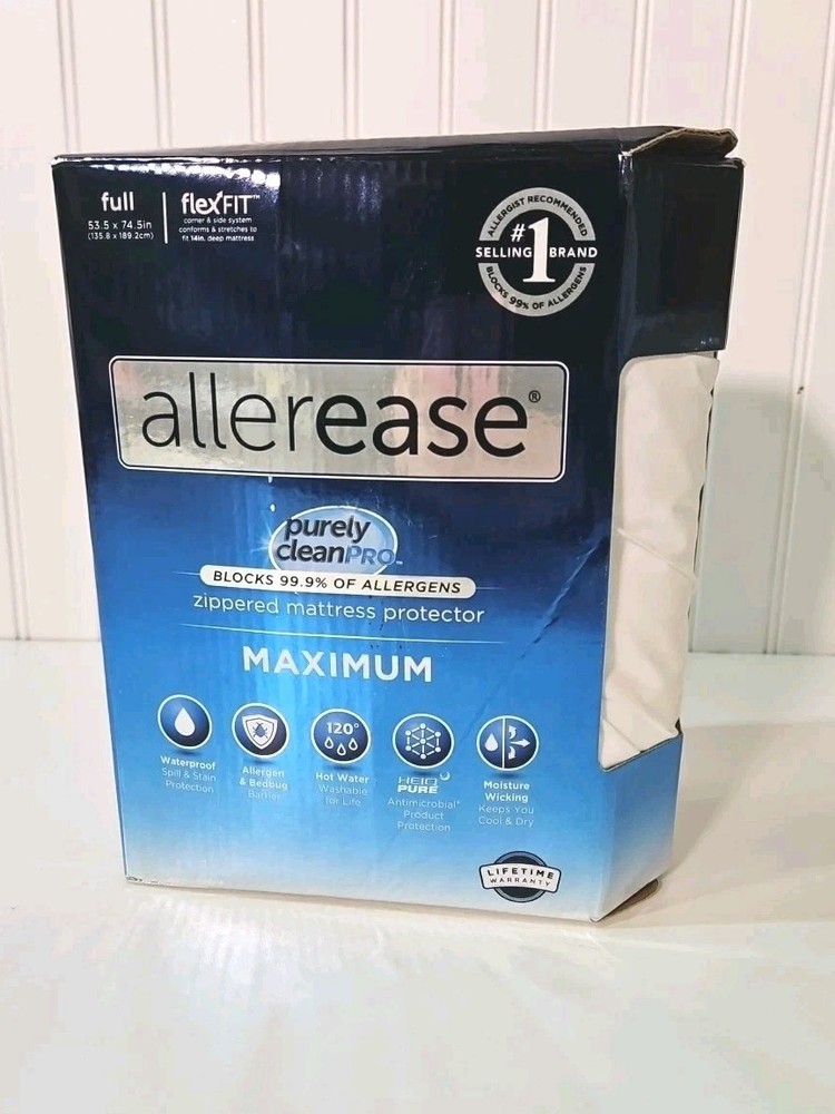 Full Maximum Bed Bug and Allergy Mattress Protector White - AllerEase
