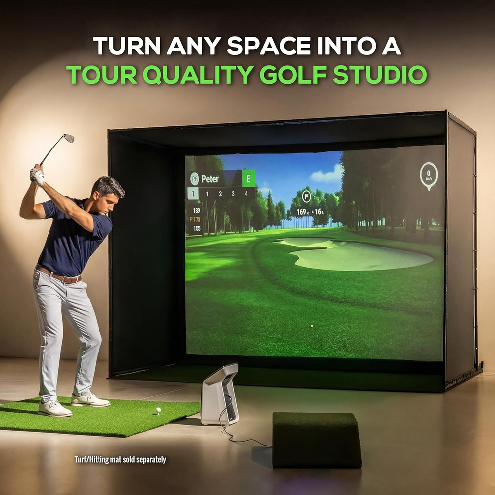 Golf Simulator Enclosure Kit – 10X8 Ft – Complete Frame + Enclosure + HD Impact