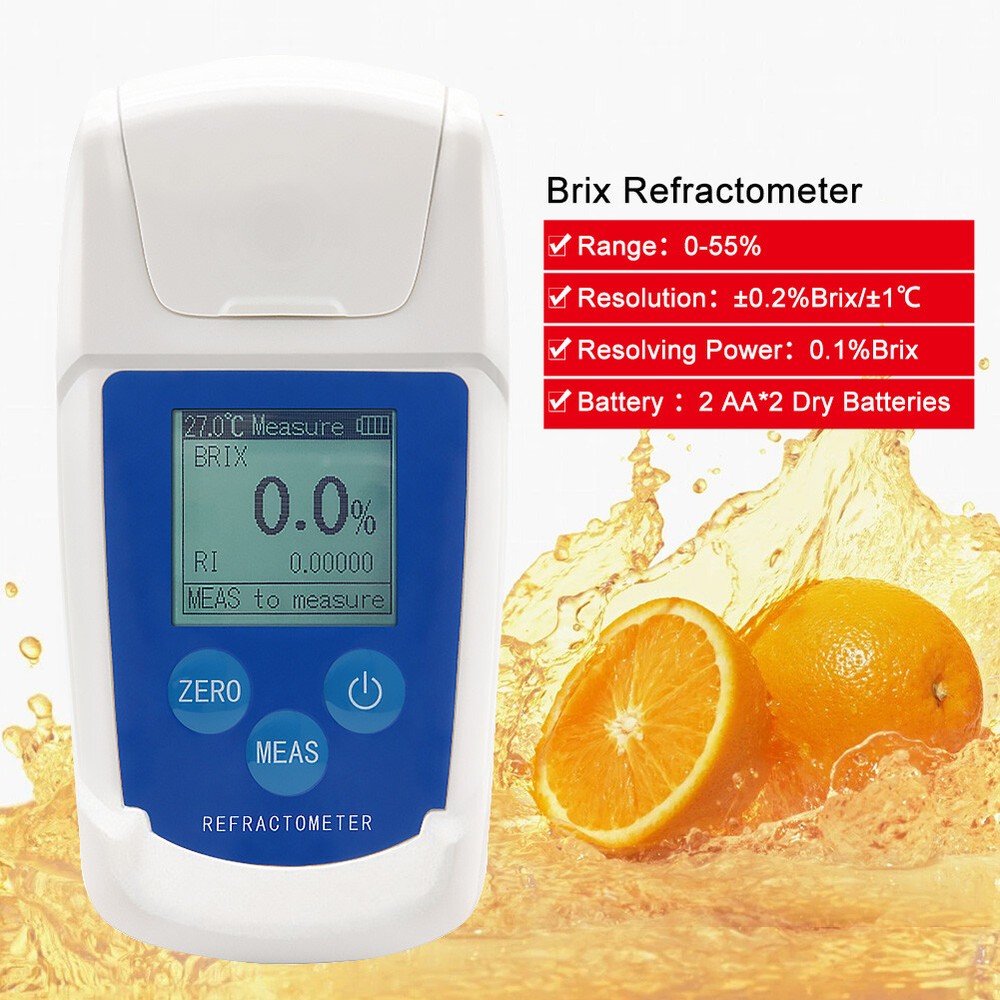 High 0-55% Digital Refractometer Meter Automatic I0G7